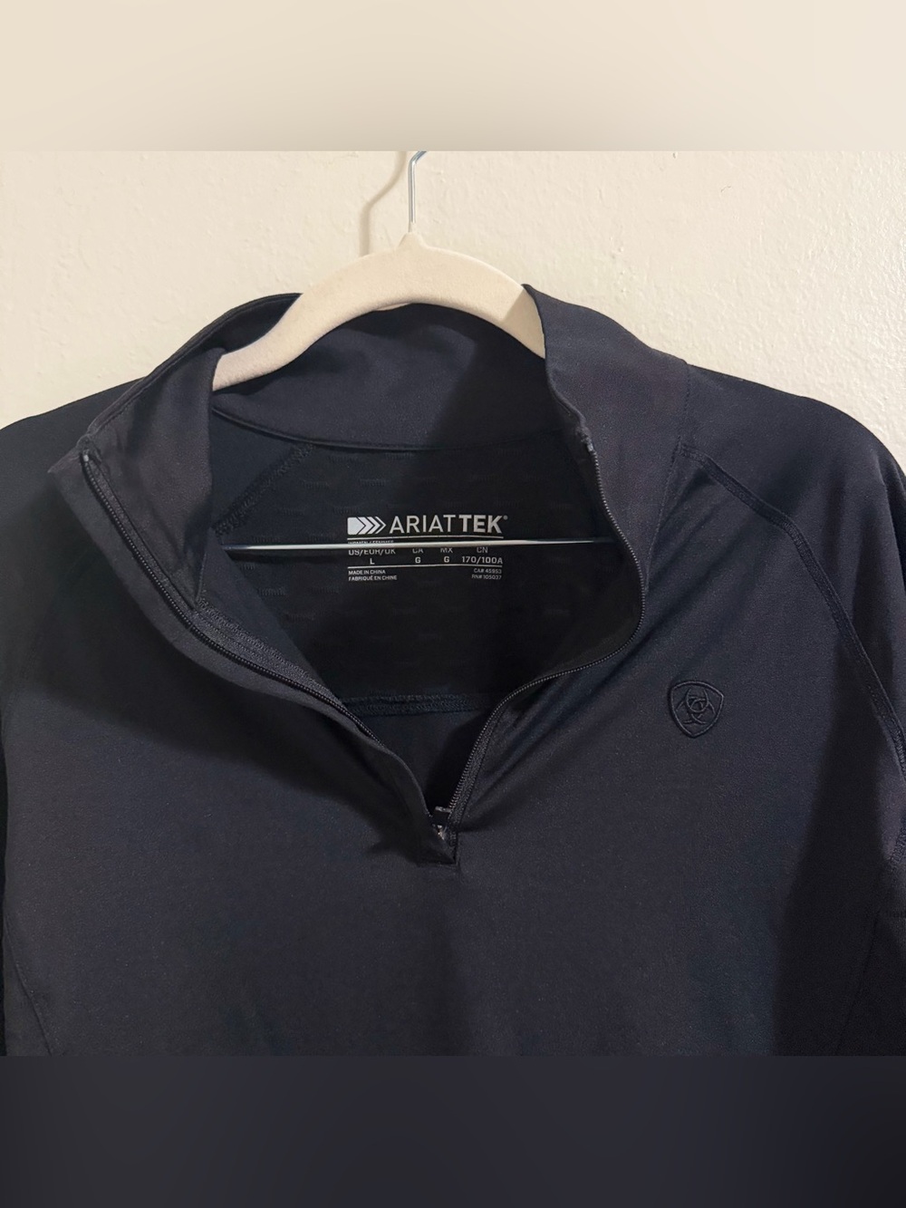 AriatTek womenâs Large black quarter zip western athletic wear lightweight - Picture 8 of 12
